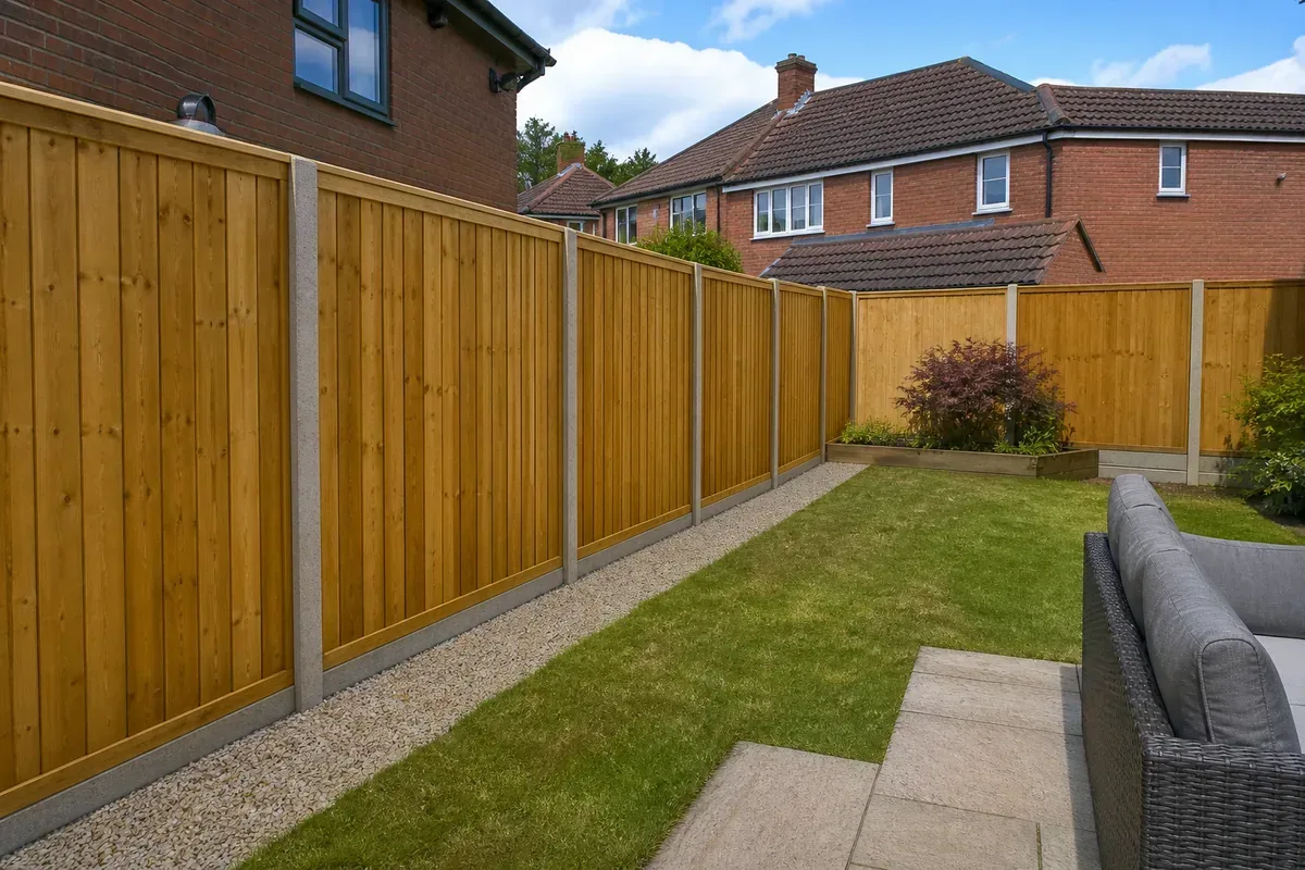Closeboard wooden fencing installed in Solihull