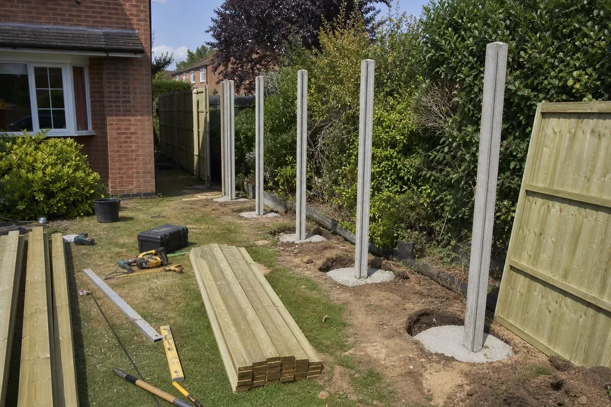 Professional fence installation at a Solihull home