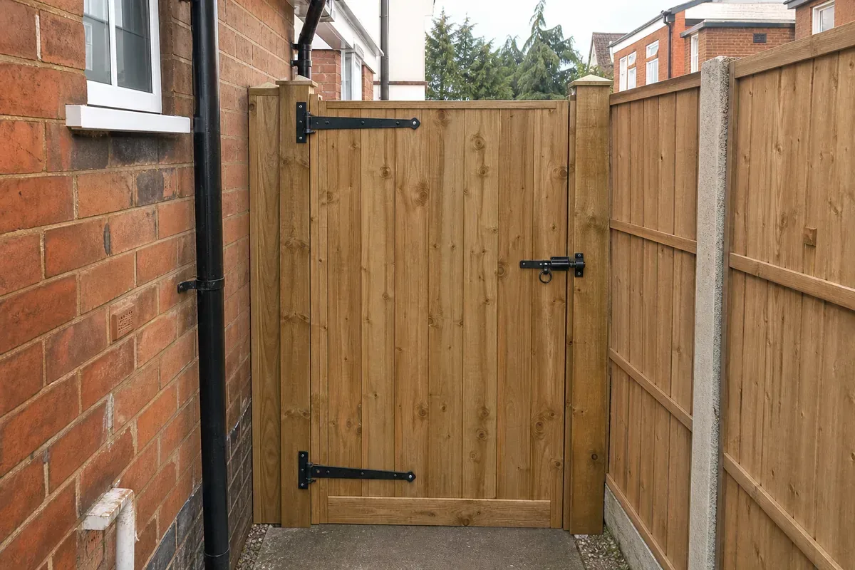 Wooden garden gate fitted in Solihull